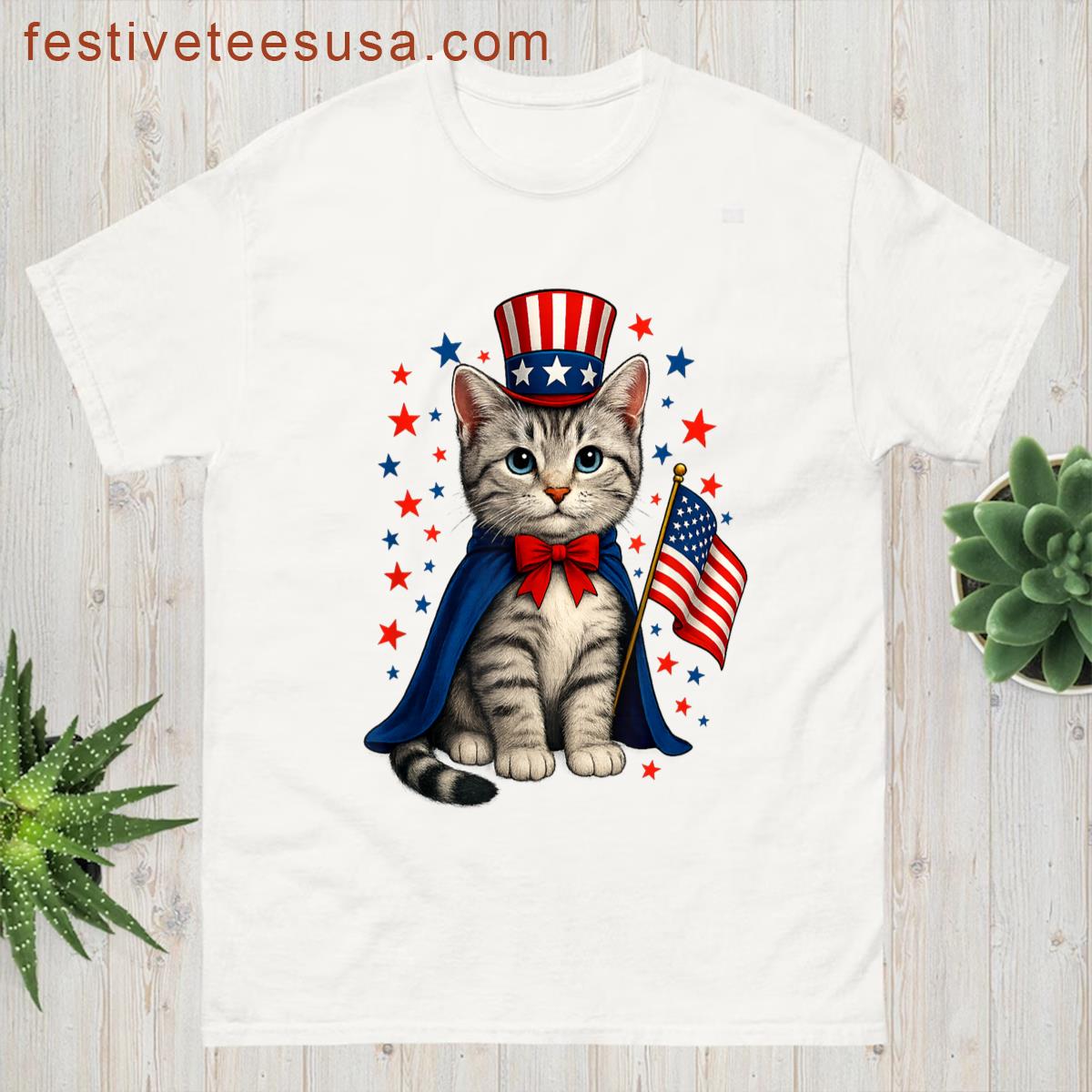 4th Of July Cat Kids T-shirt
