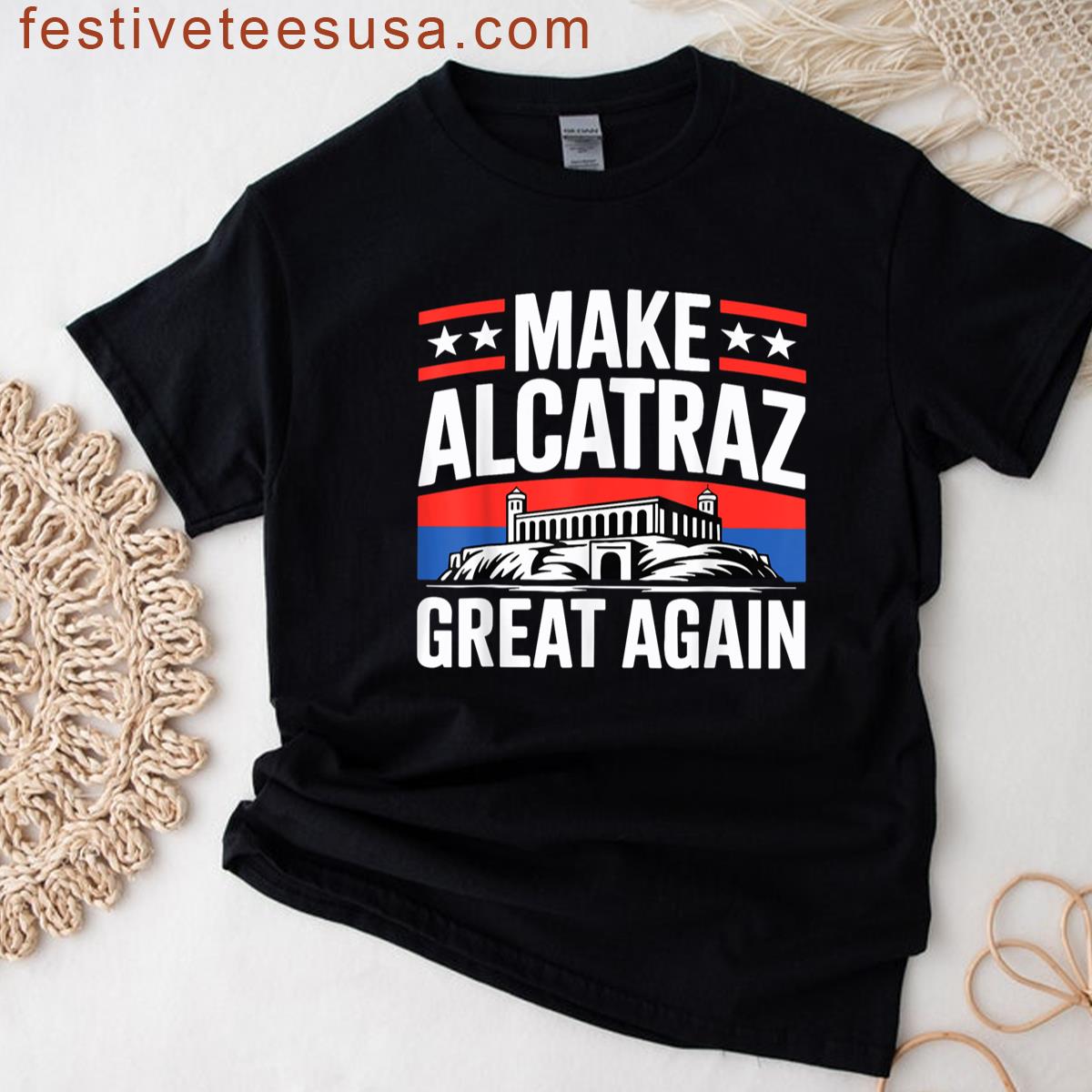 Alcatraz Joke Print T-shirt