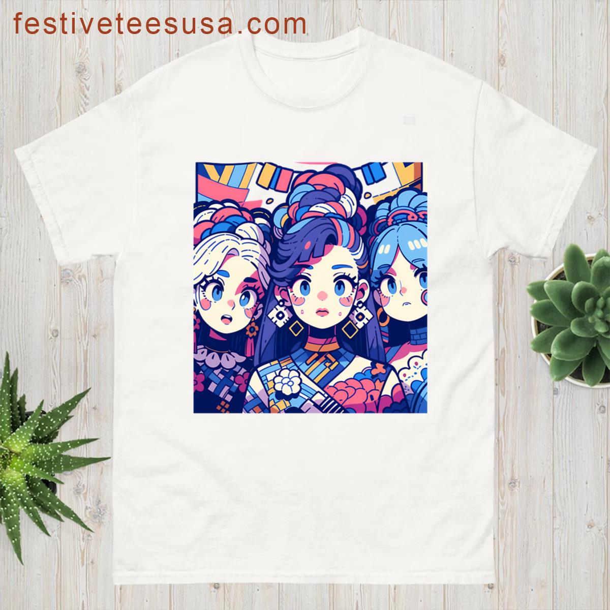 Anime Girls Celebration Apparel T-shirt