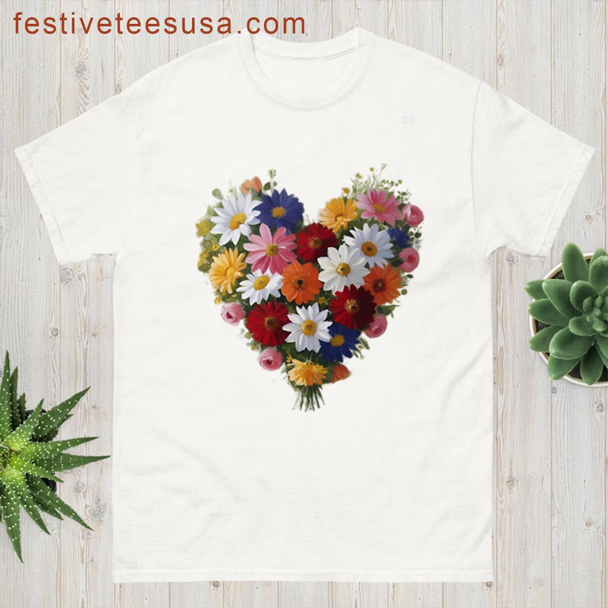 Blooming Heart Comfortable Casual T-shirt