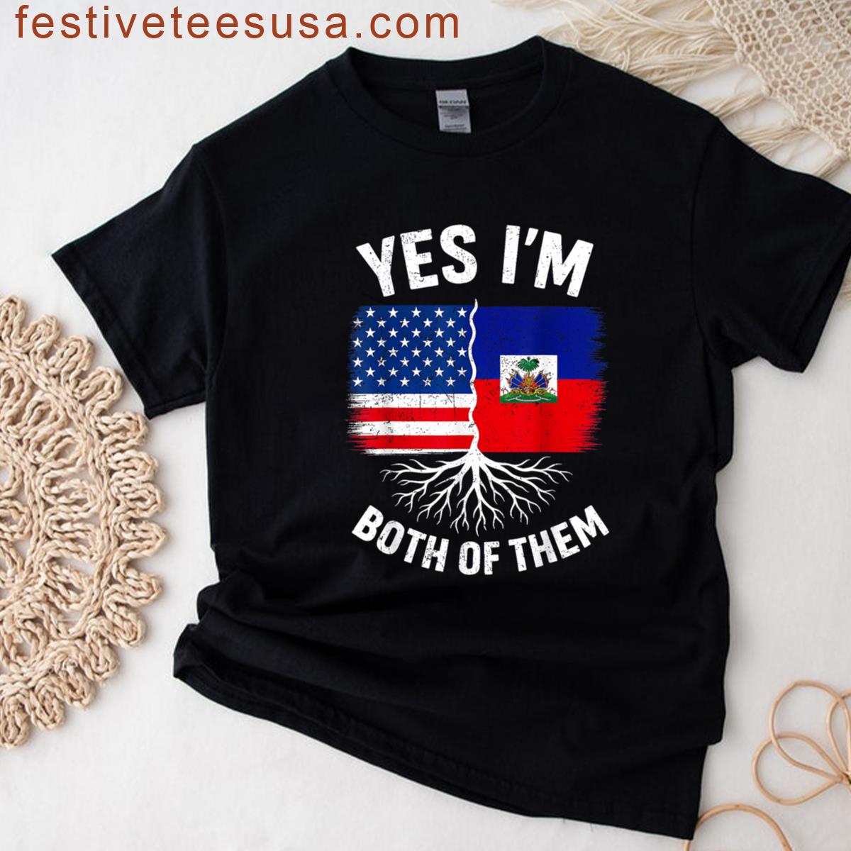 Both Haiti Flag Graphic T-shirt