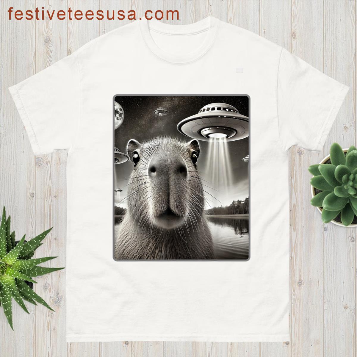 Capybara Fun Alien Design T-shirt