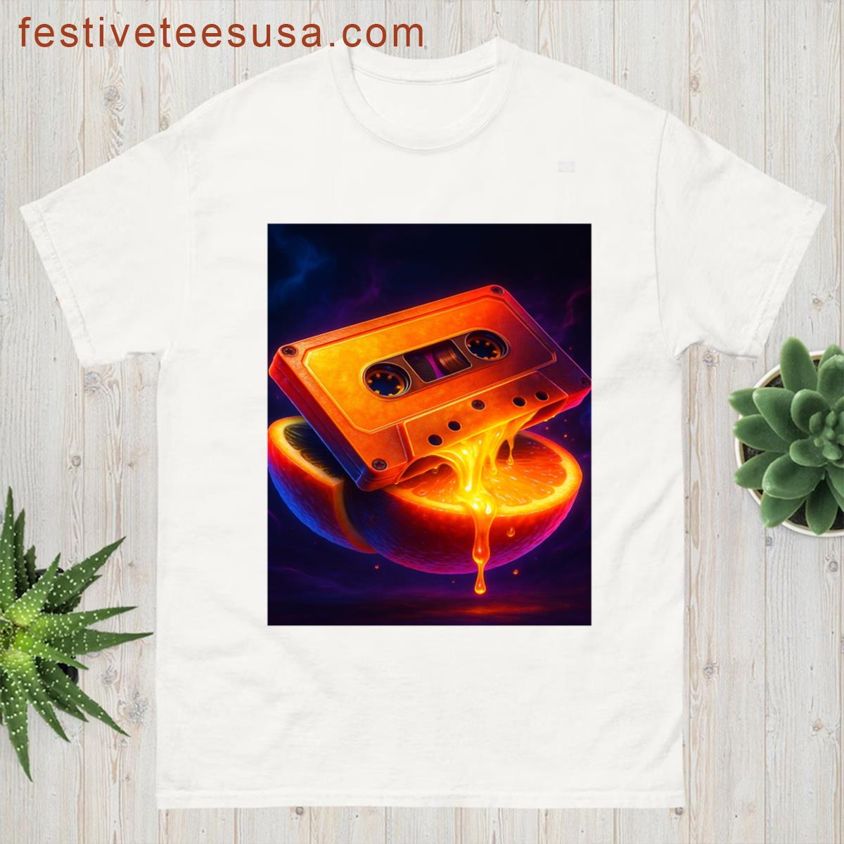 Cassette Citrus Neon Stylish T-shirt