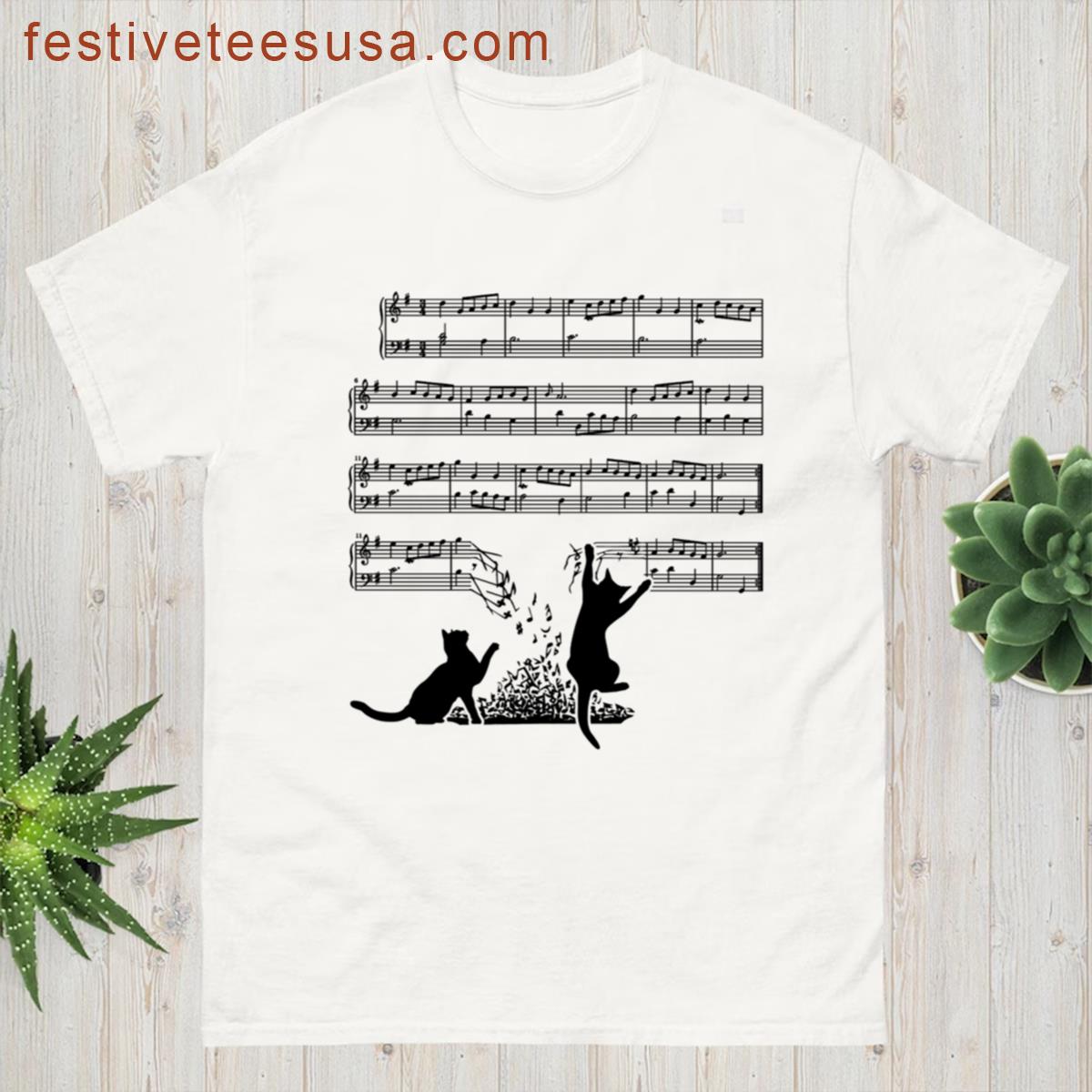 Cats Music Design T-shirt