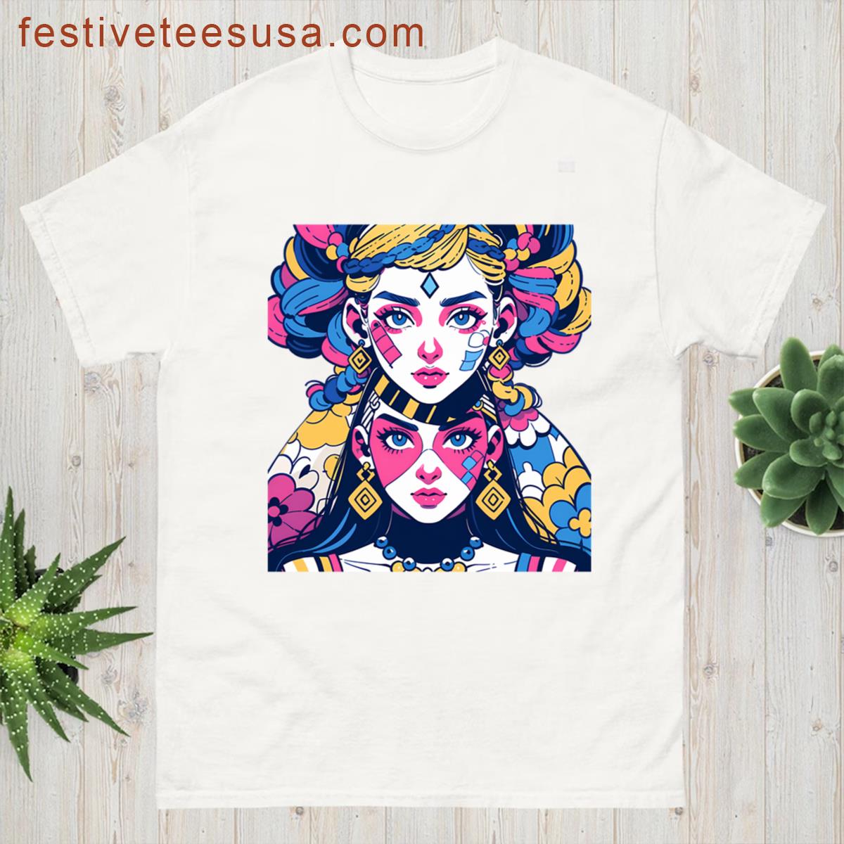 Colorful Girls Graphic Fun T-shirt