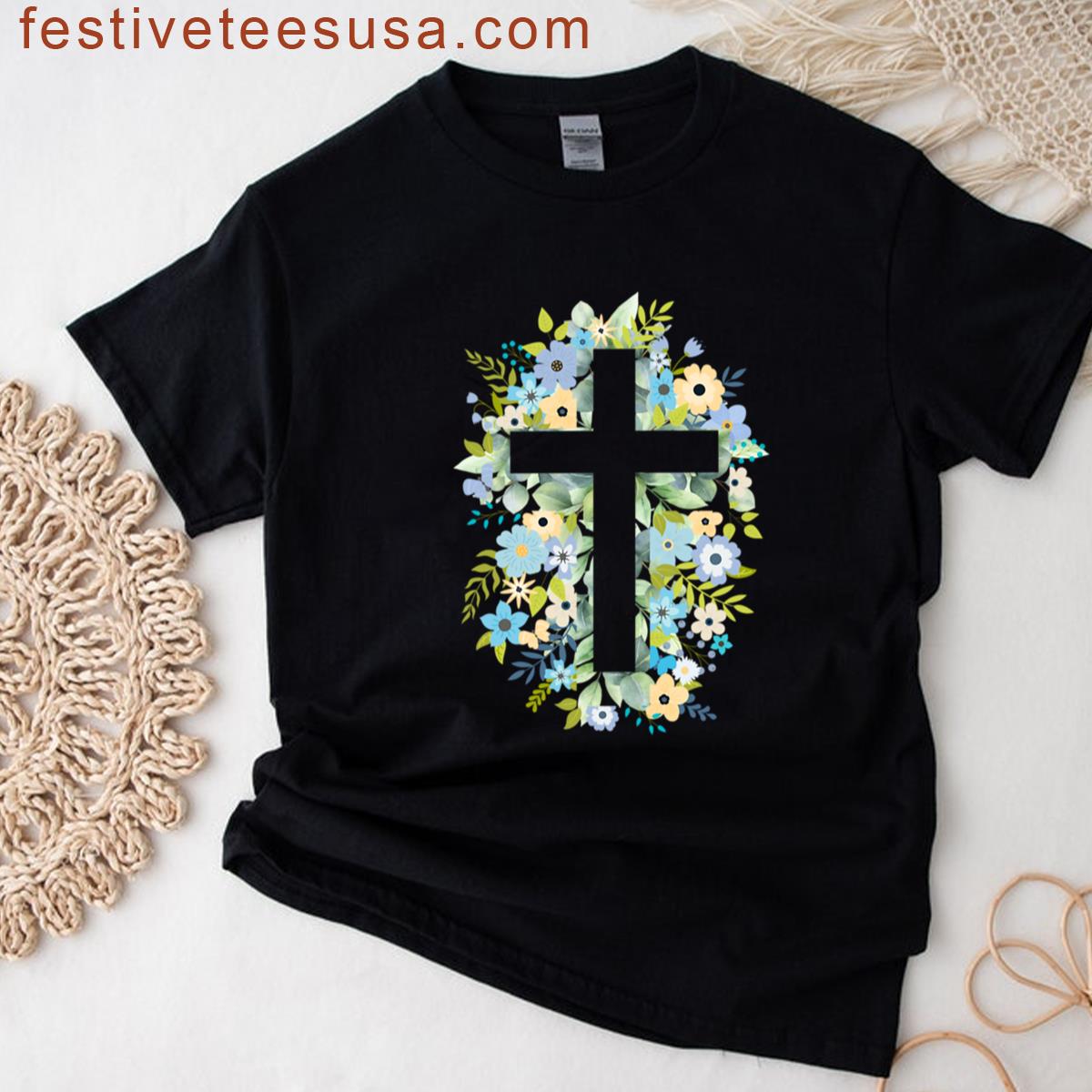 Cross Blue And Green T-shirt