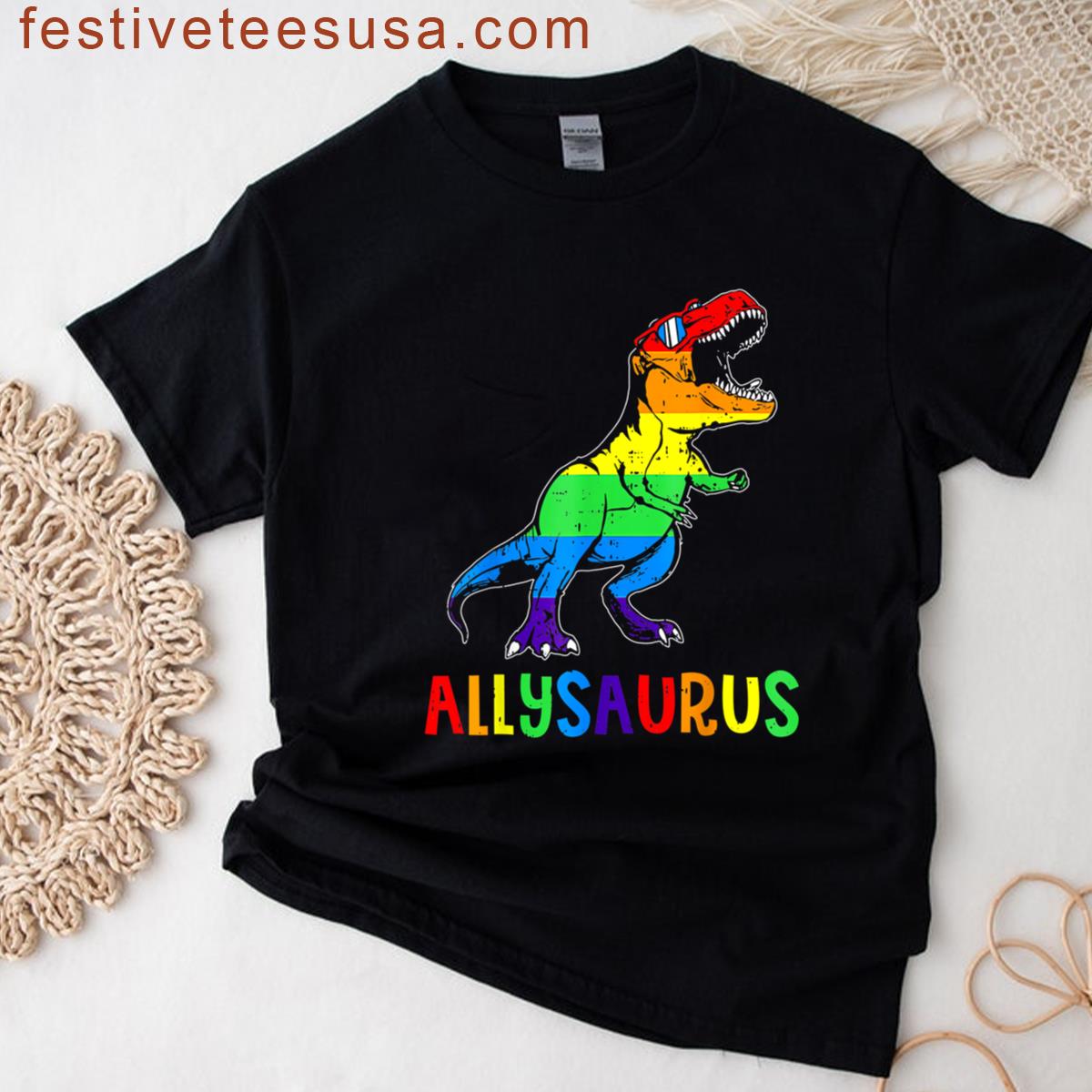 Dinosaur Rex Gay Pride Tee T-shirt