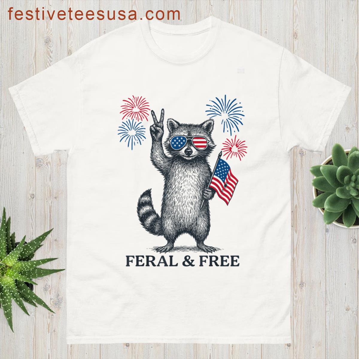 Feral But Free Patriotic T-shirt