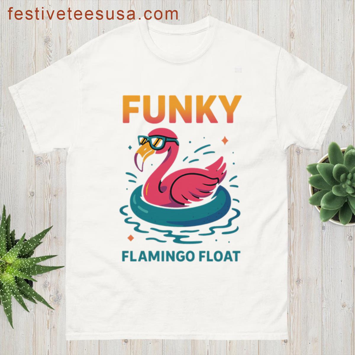 Funky Flamingo Summer Float T-shirt