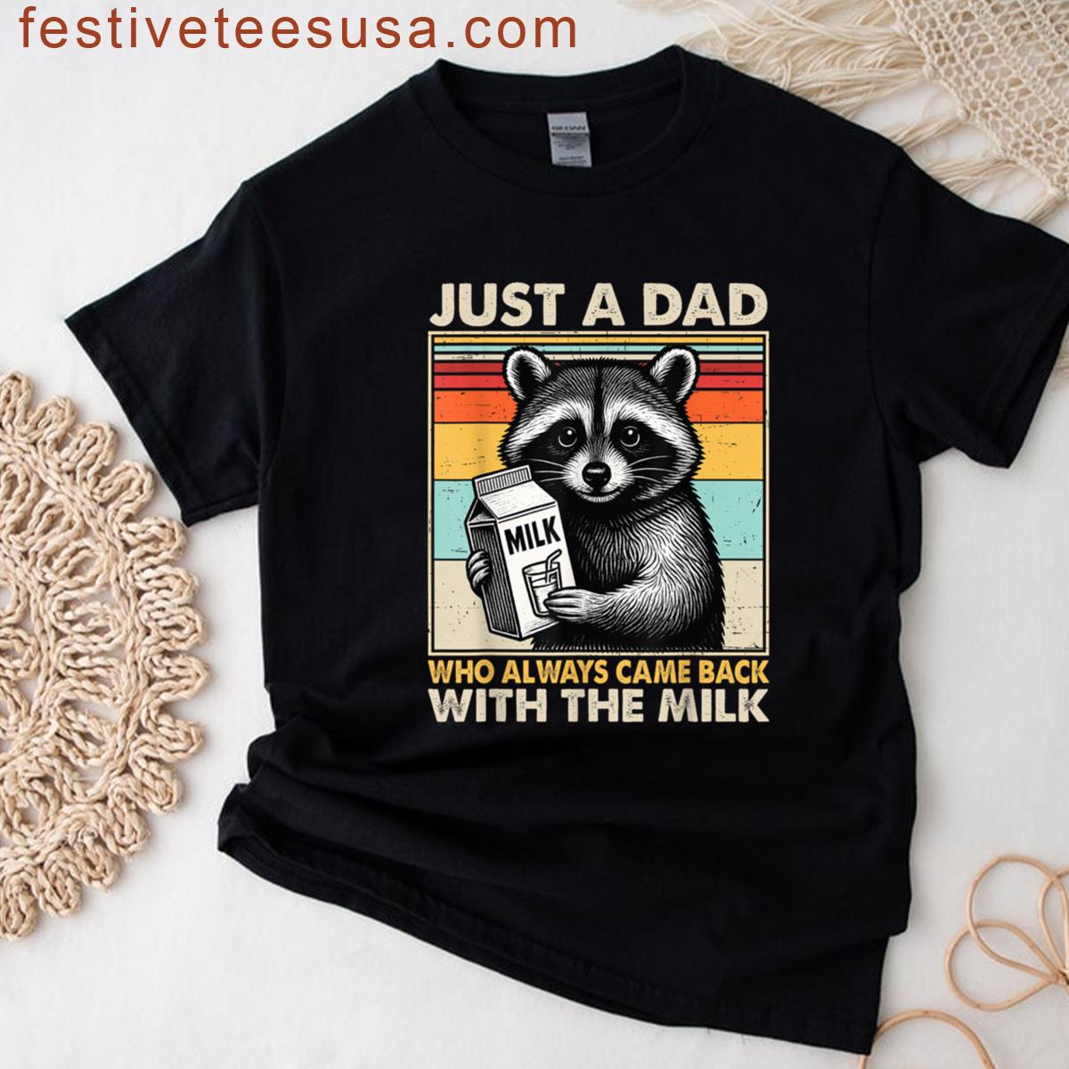 Funny Dad Milk Graphic Tee T-shirt