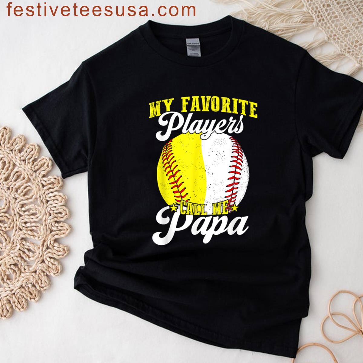 Funny Papa Baseball Graphic T-shirt