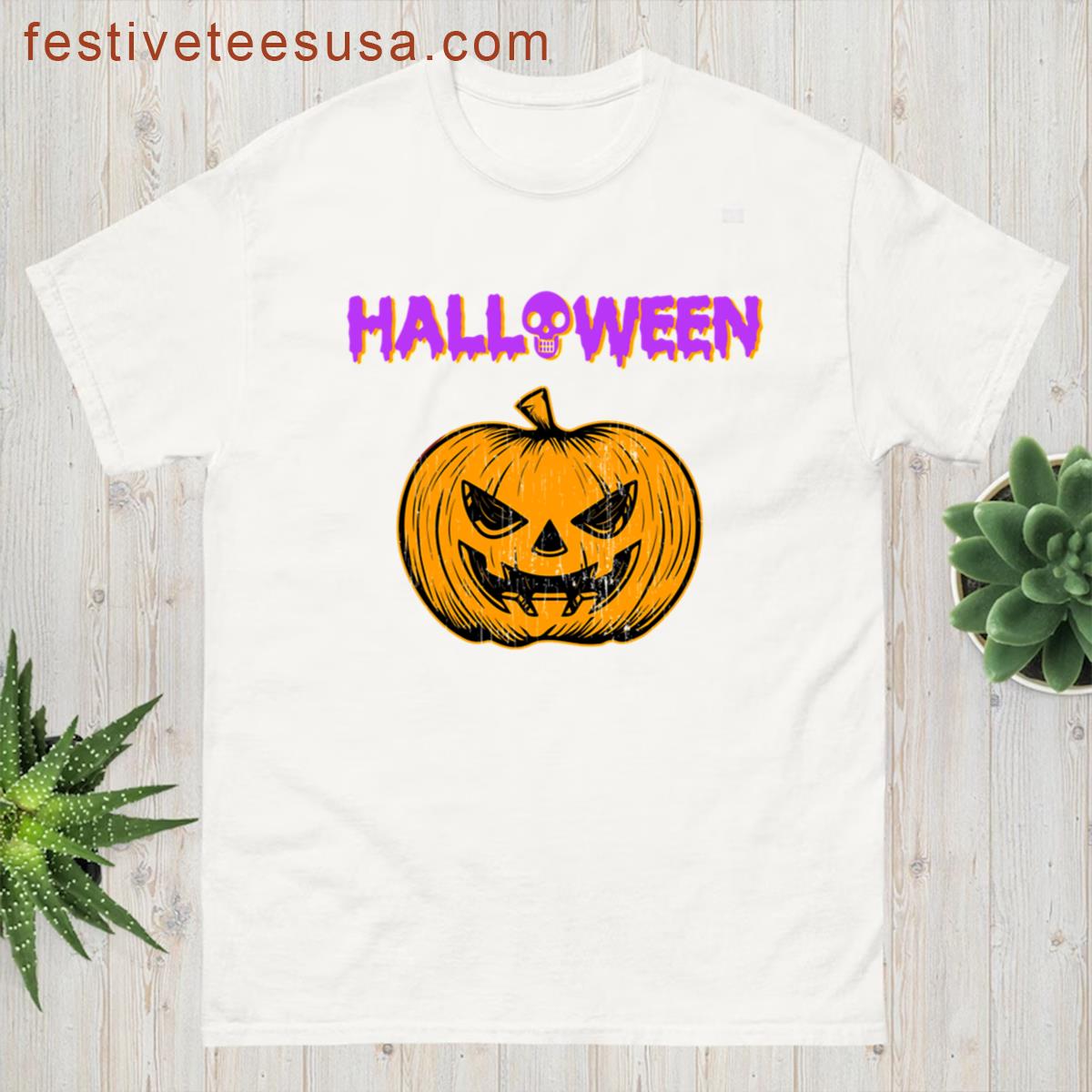 Halloween Jack O Lantern Graphic Tee T-shirt