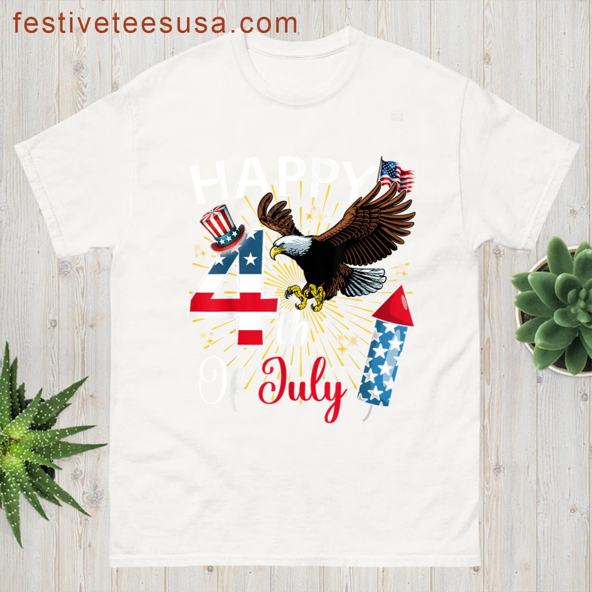 Happy 4th Graphic Tee Usa T-shirt
