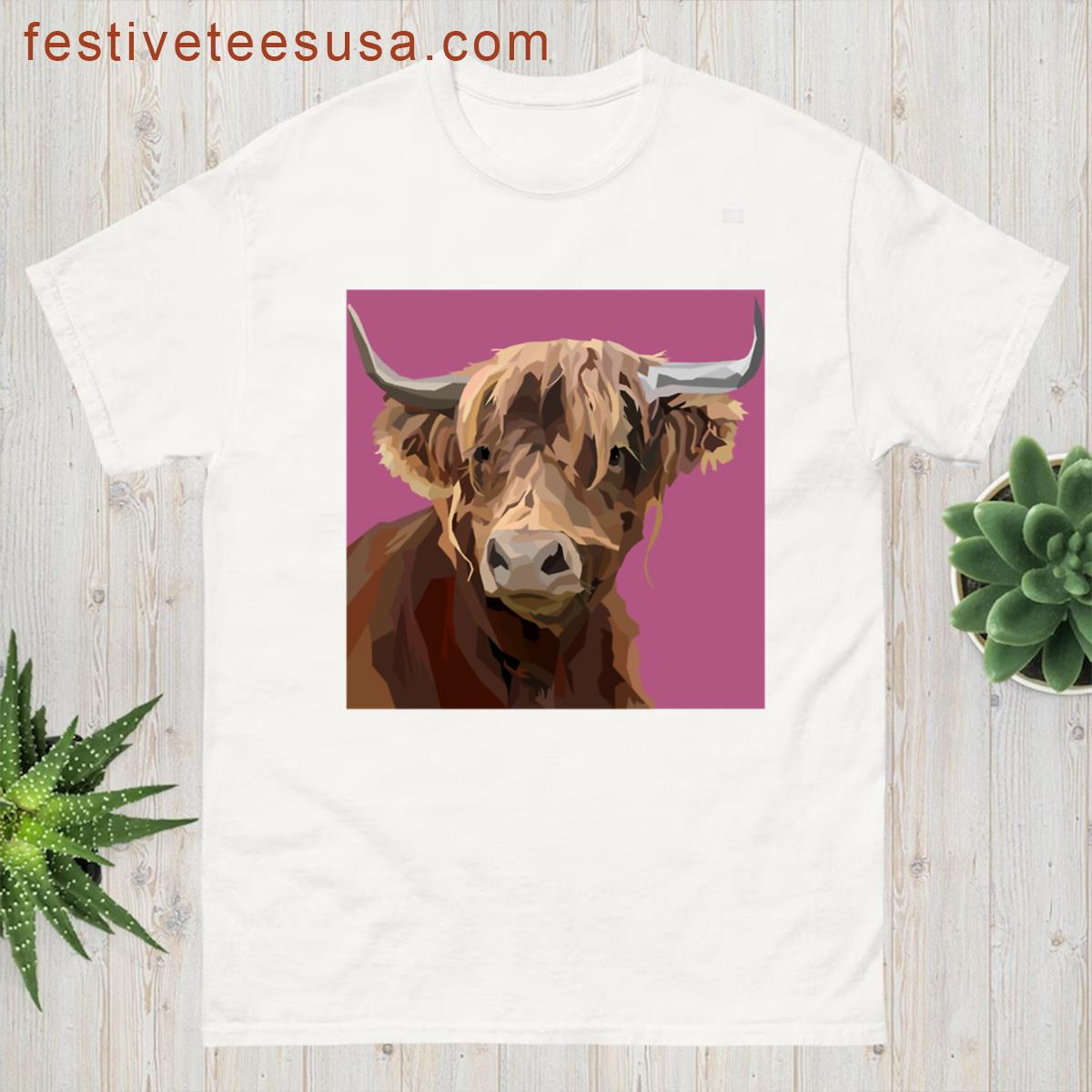 Highland Cow Art Design T-shirt