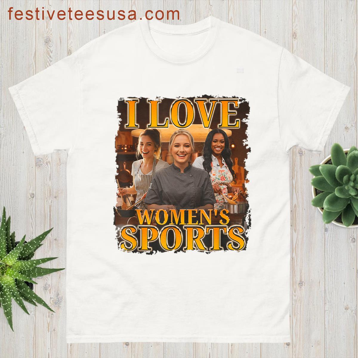 I Love Womens Sports Graphic T-shirt