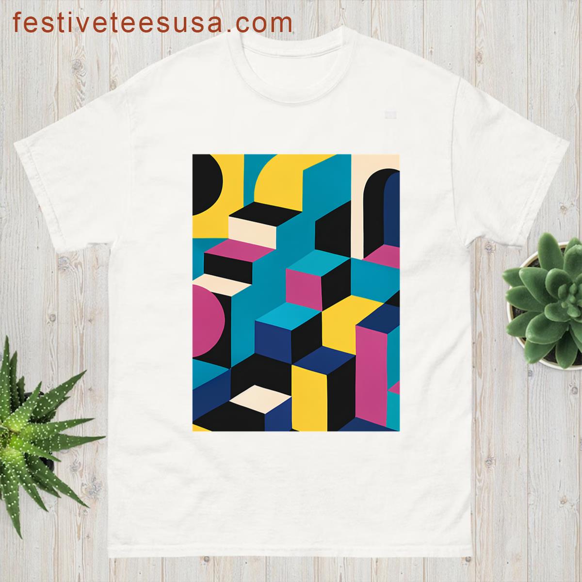 Isometric Color Block Oversized T-shirt