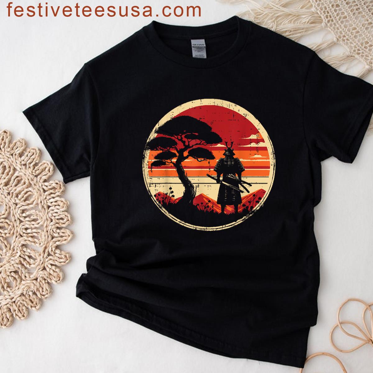 Japanese Warrior Design T-shirt
