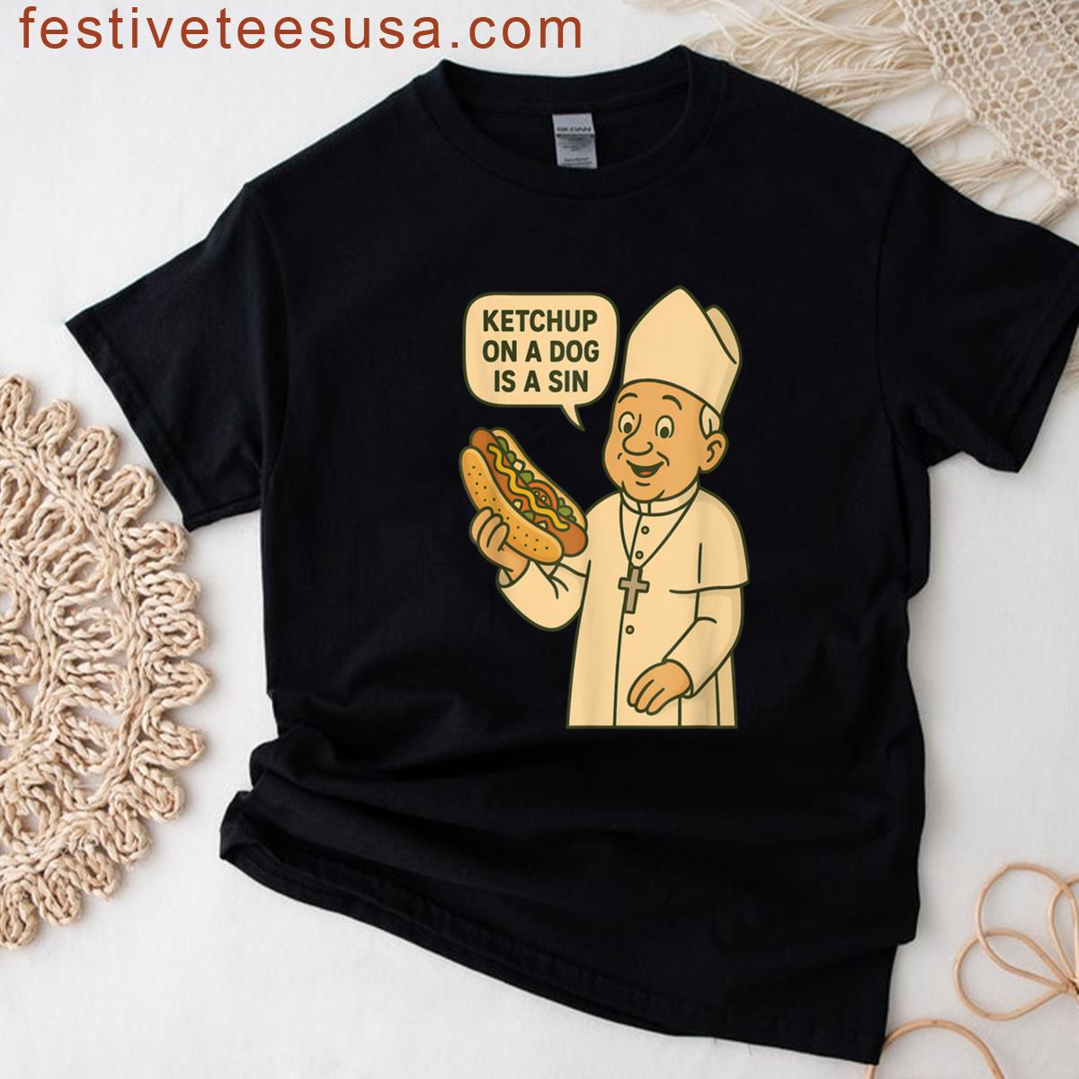 Ketchup Dog Funny T-shirt