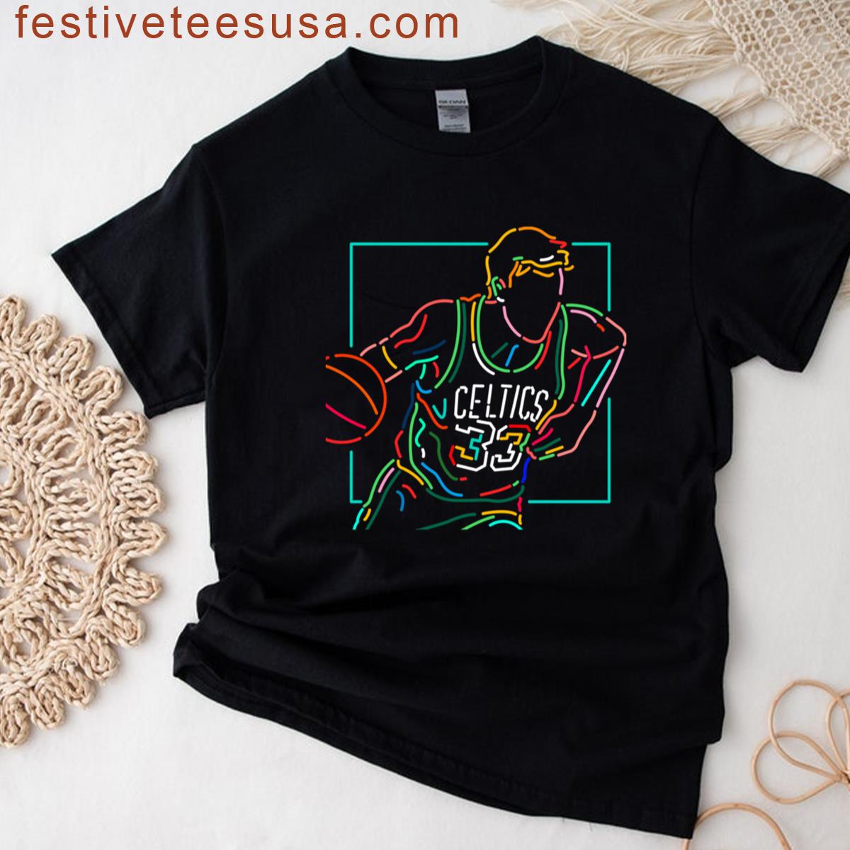Larry Bird Fan Graphic Tee T-shirt