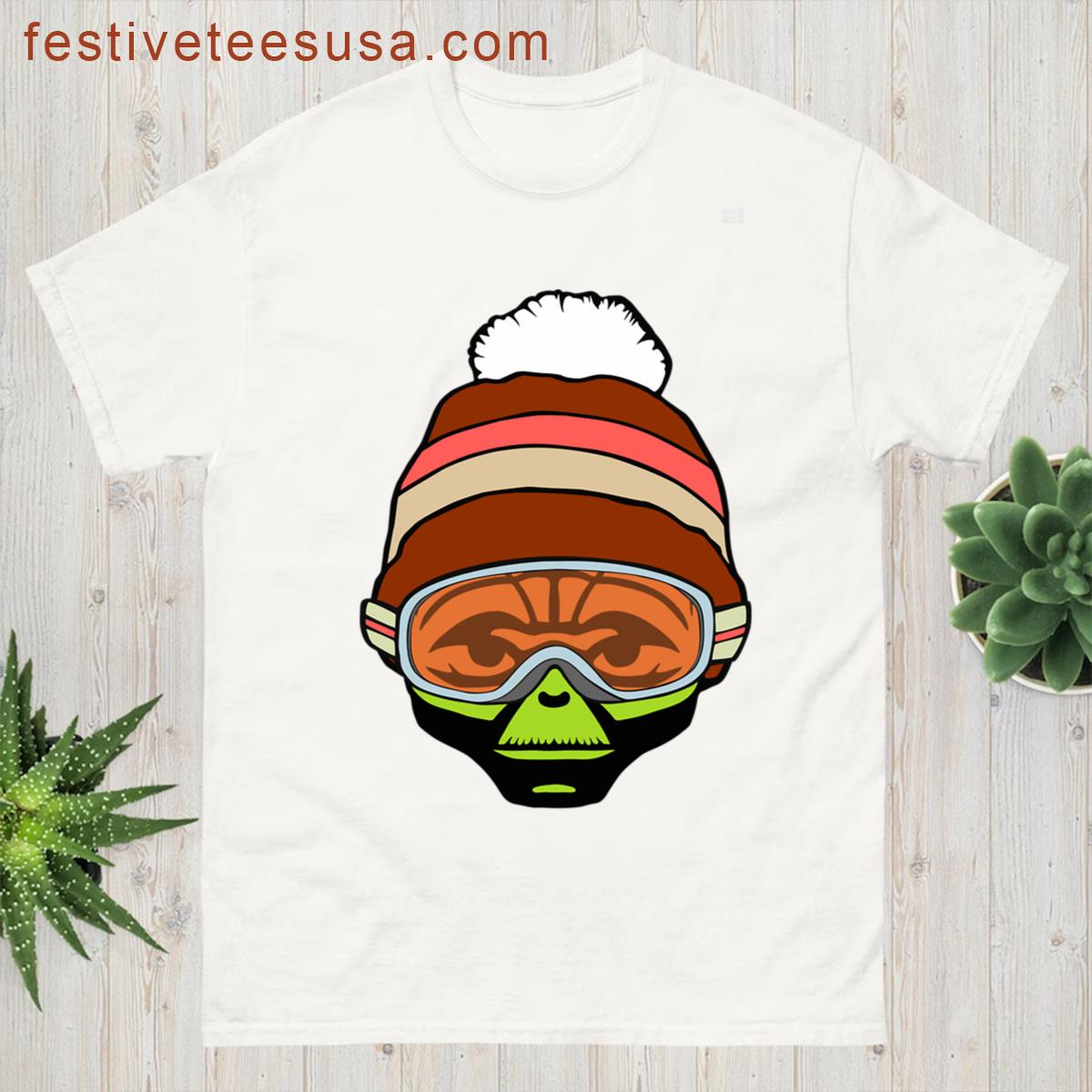 Skier Yoda Graphic T-shirt