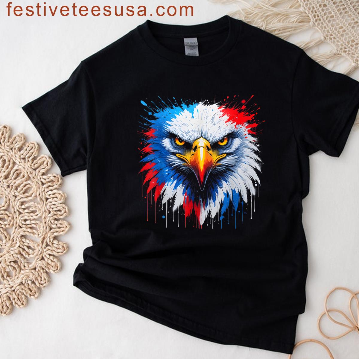 100 American Usa Flag Us Patriotic 4th Of July Bald Eagle T-shirt