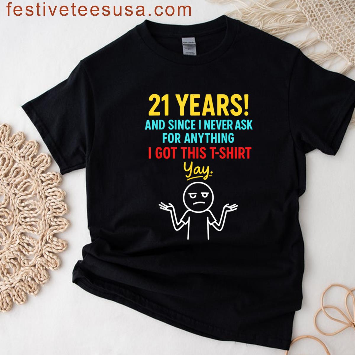 21st Birthday Man Woman 21 Years 2004 Decorative Funny Gift T-shirt