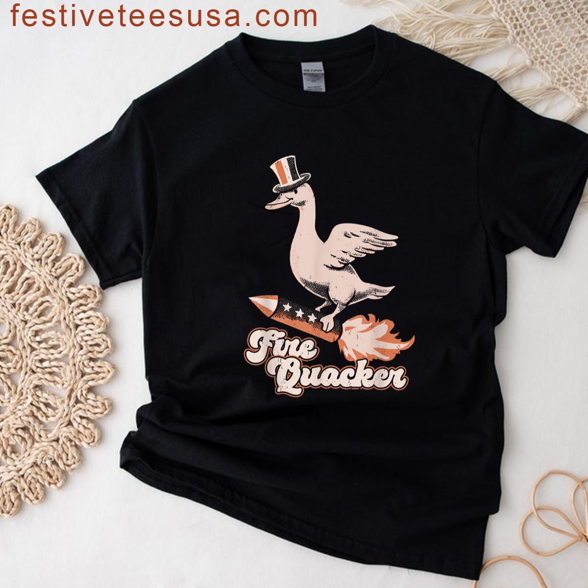 4th Of July Duck Firequacker Patriotic Fourth Of July Funny T-shirt