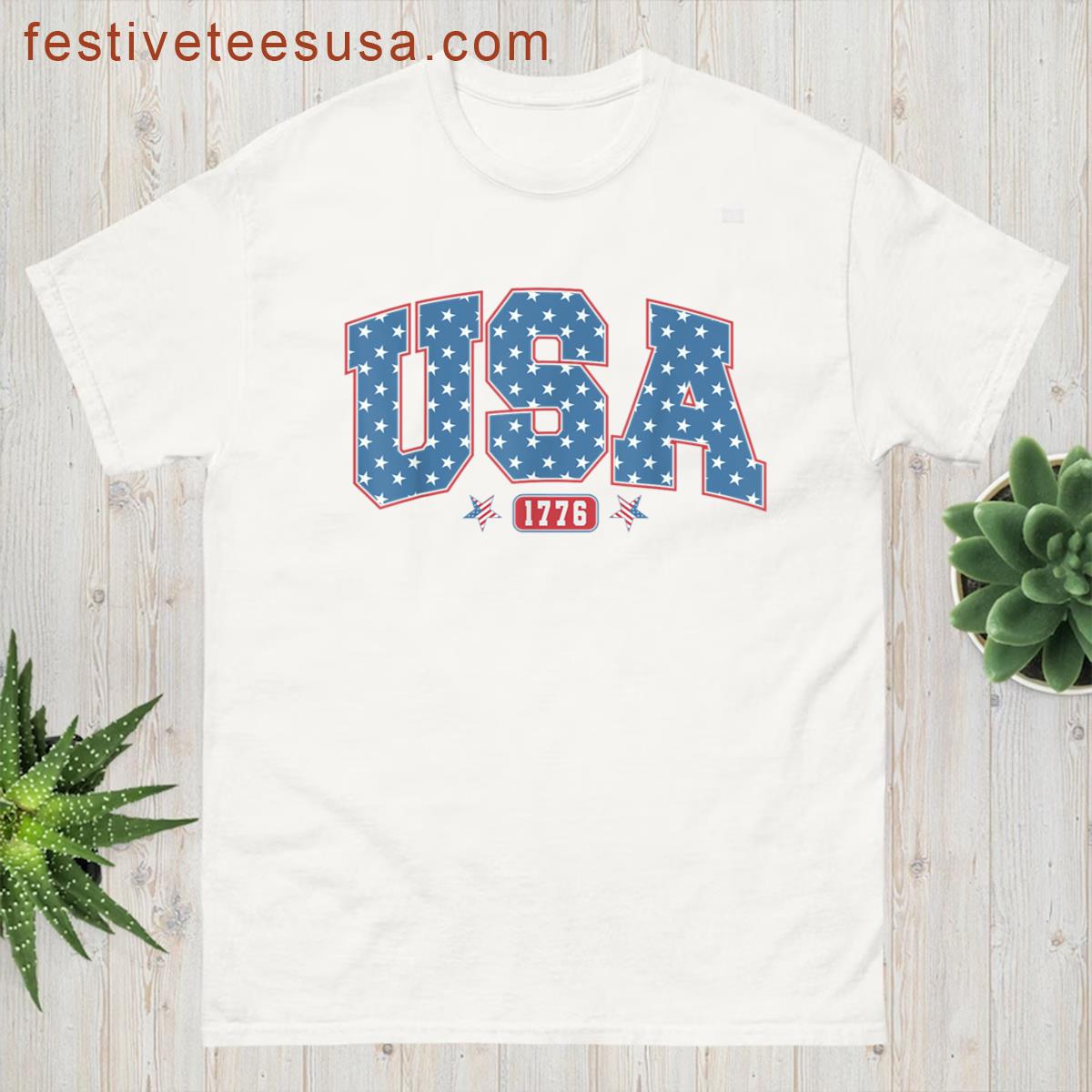 4th Of July Patriotic Us Flag Usa Est 1776 T-shirt