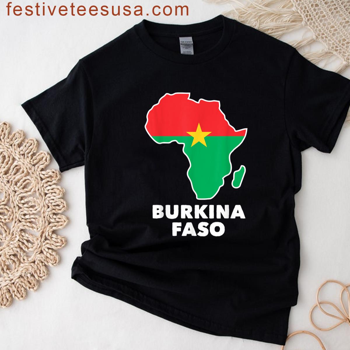 Africa Unite For Burkina Faso And Ibrahim Traore Map Flag T-shirt