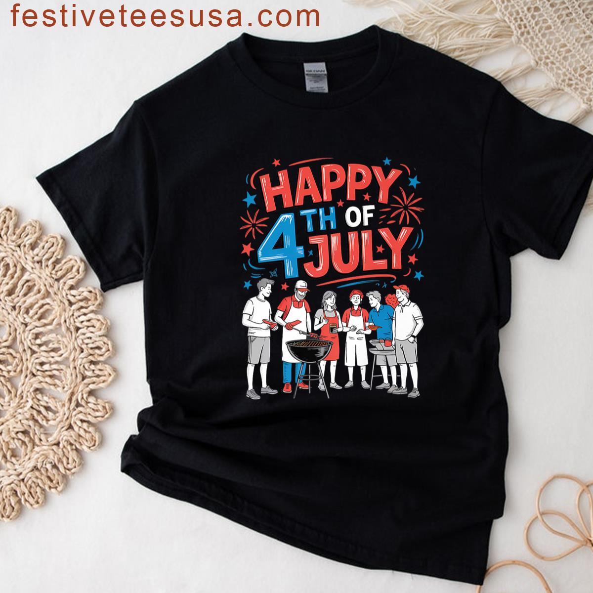 Barbecue 4th July American Flag Patriotic Summer Bbq Funny Premium T-shirt