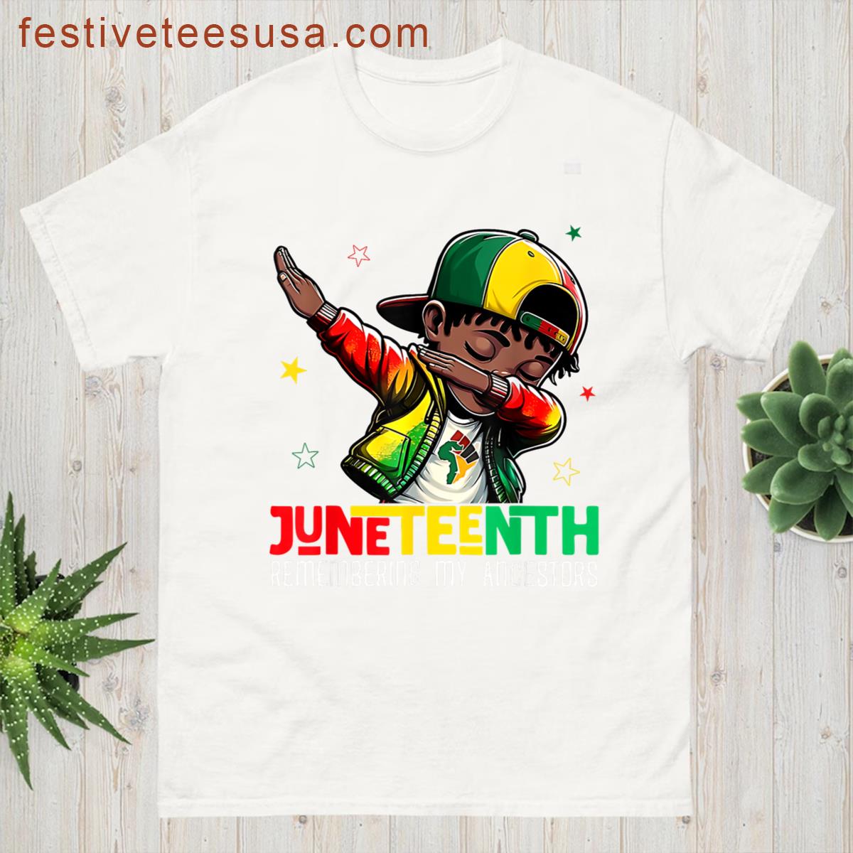 Black Boy Dab Juneteenth 1865 Remembering My Ancestors Kids T-shirt