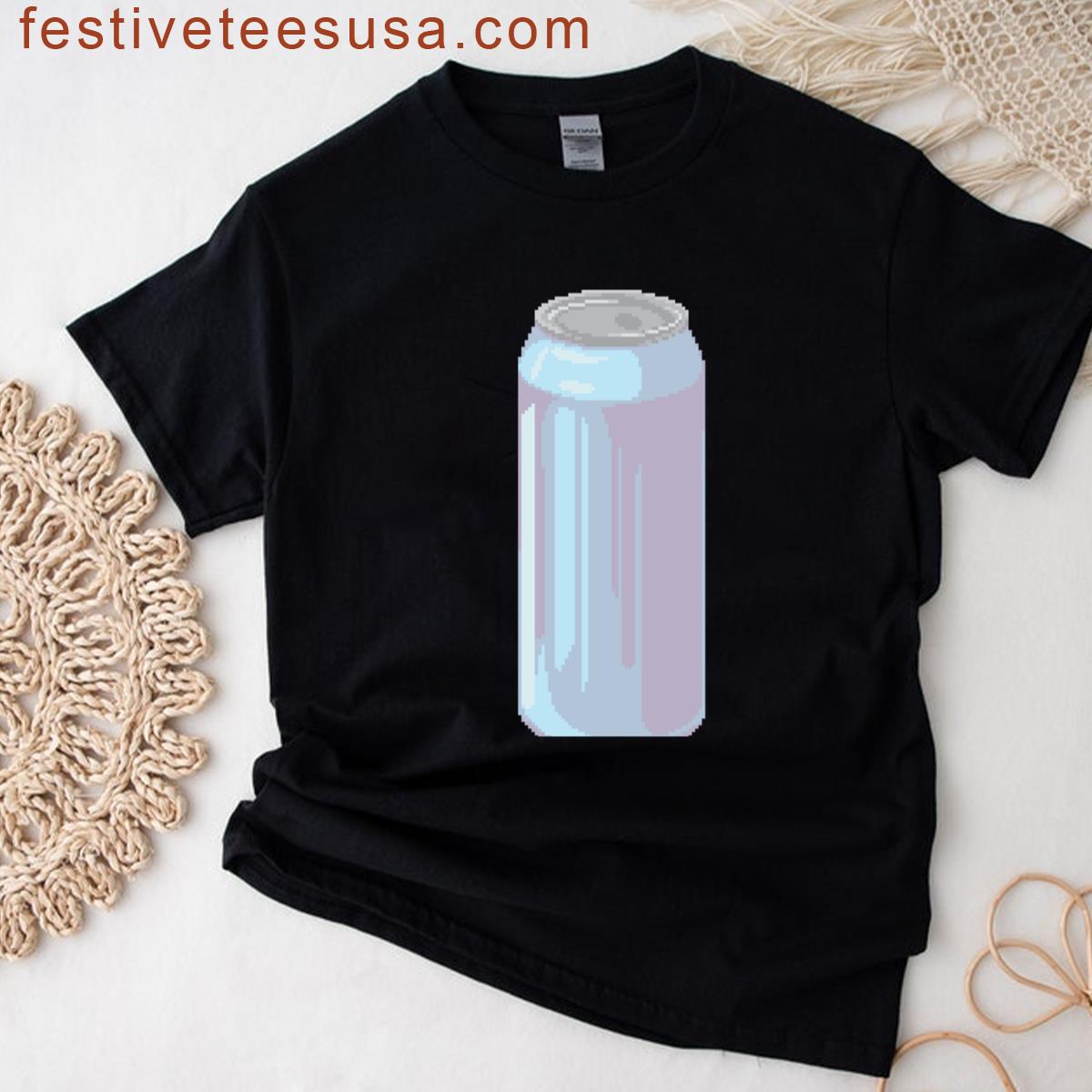 Blue Drink Can Pixel Art T-shirt