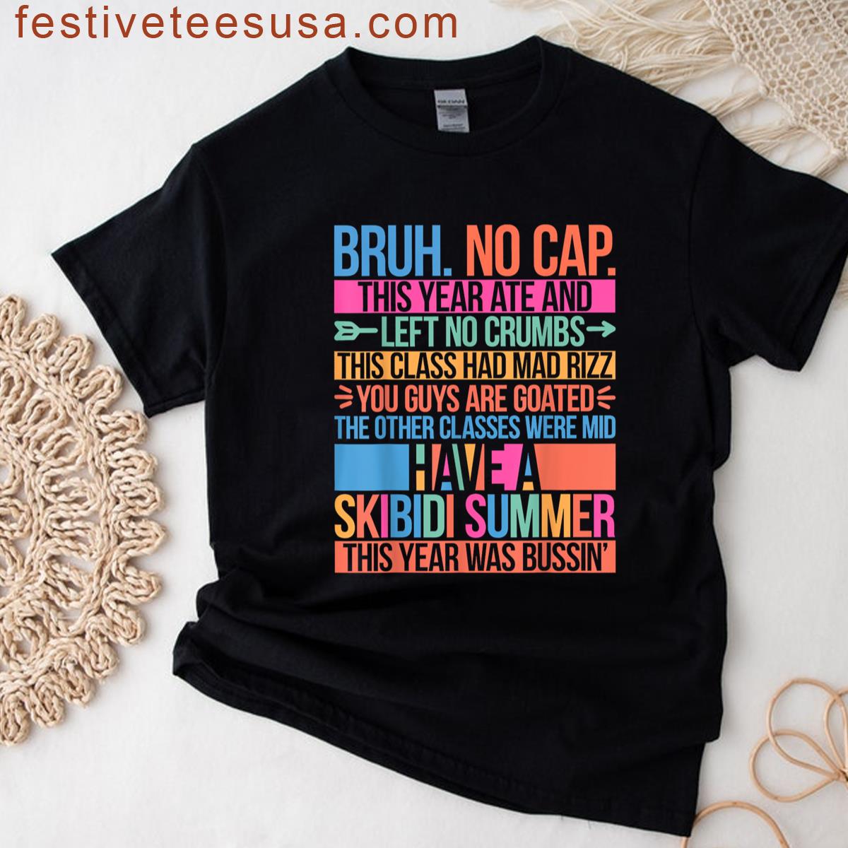 Bruh This Year Ate No Cap Funny Last Day Of School Kids Boy T-shirt