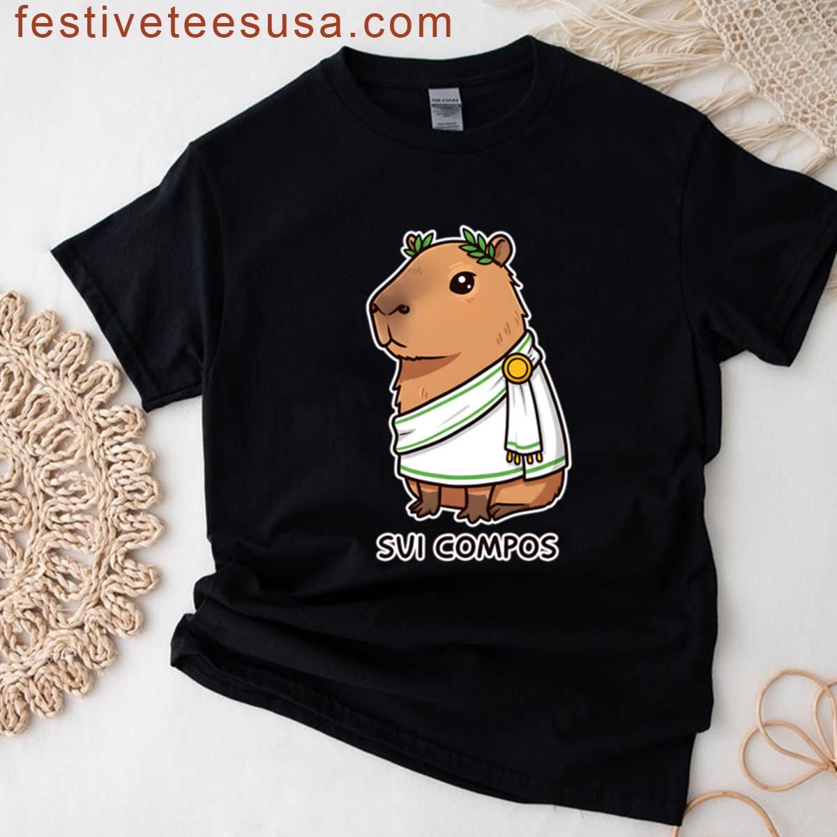 Capybara With Toga And Laurel T-shirt