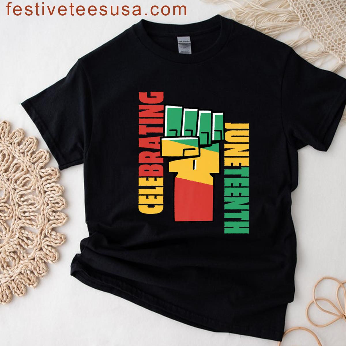 Celebrating Juneteenth Freedom Fist Emancipation Premium T-shirt