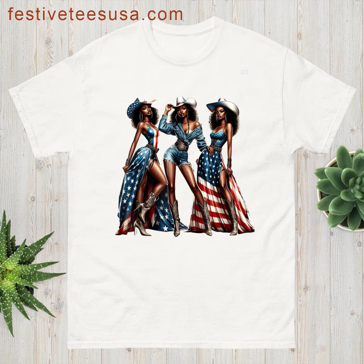Cowgirl 4th Of July Boots On The Ground Western Southern T-shirt