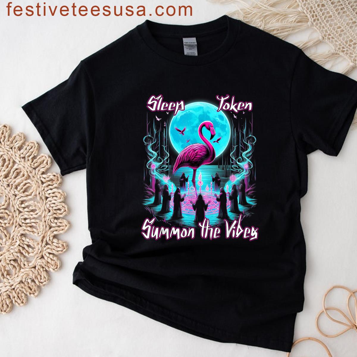 Flamingo Ritual Sleep Token Aesthetic Moon Vibes T-shirt