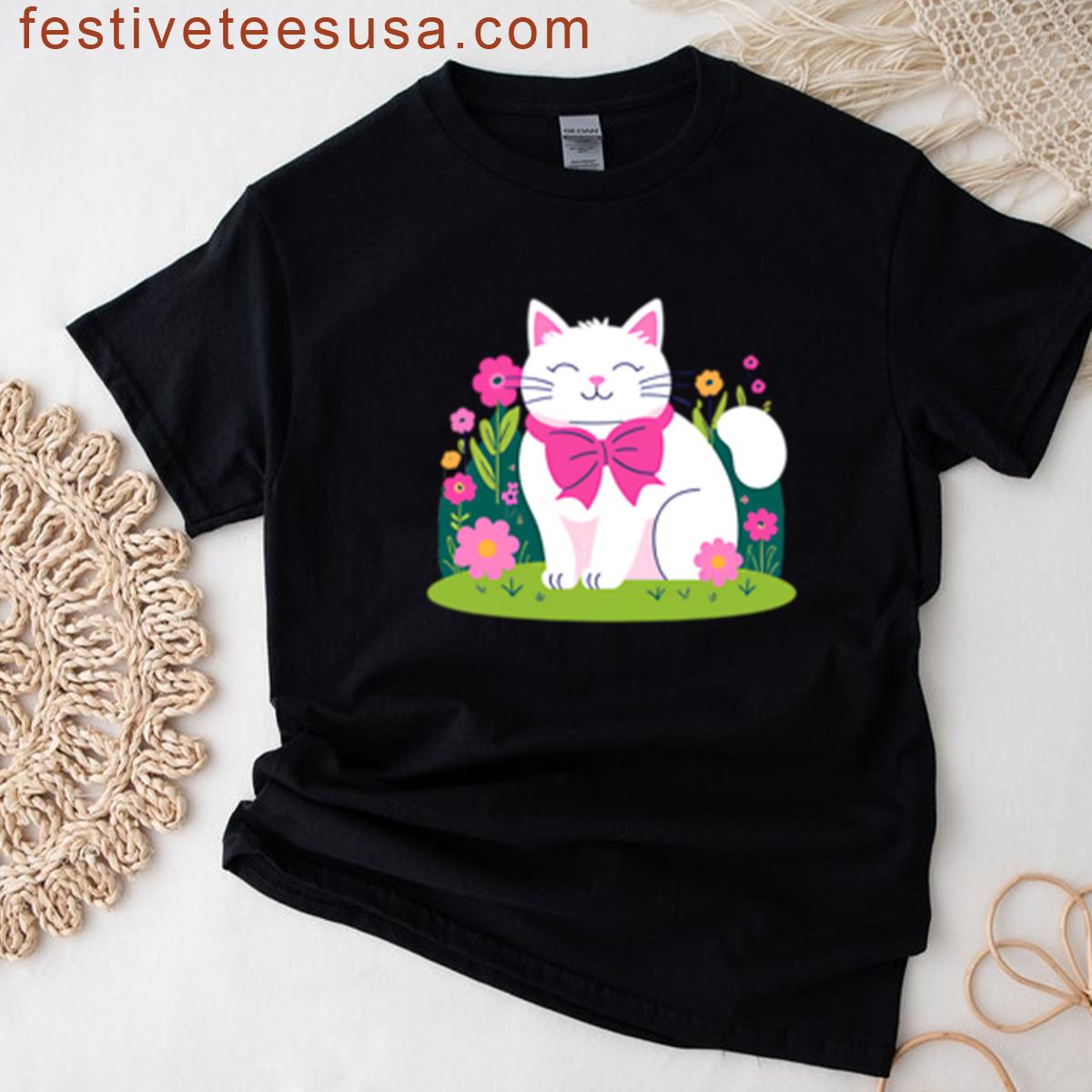 Fluffy White Cat T-shirt