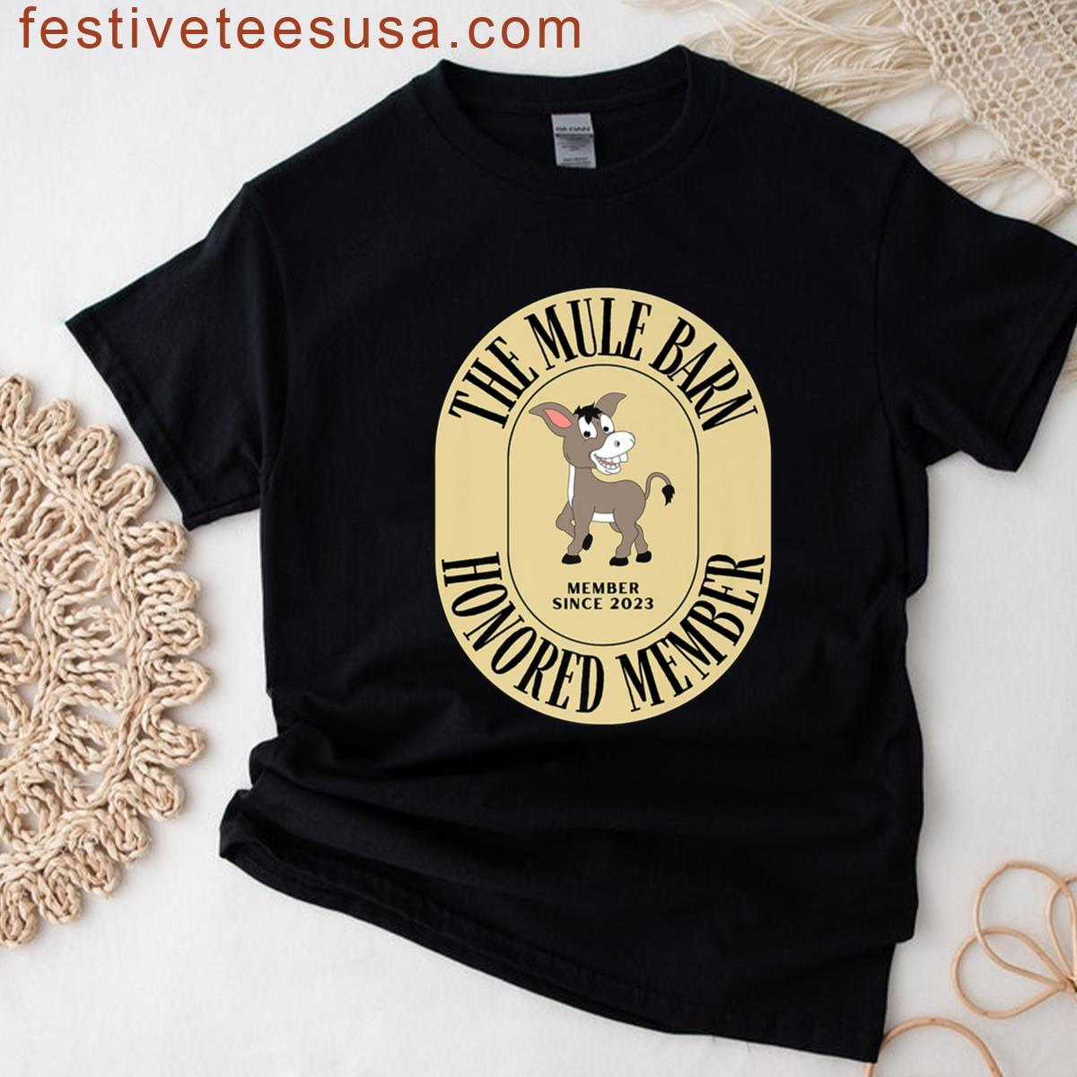 Funny Mule Barn Honored Member Gift Donkey Club Mule Group Premium T-shirt