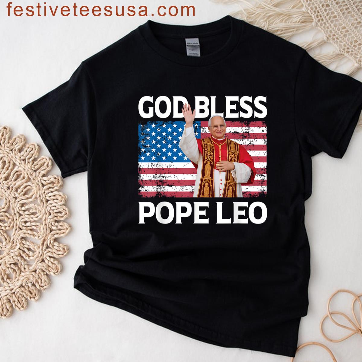 God Bless Pope Leo Us Pope Leo Xiv T-shirt