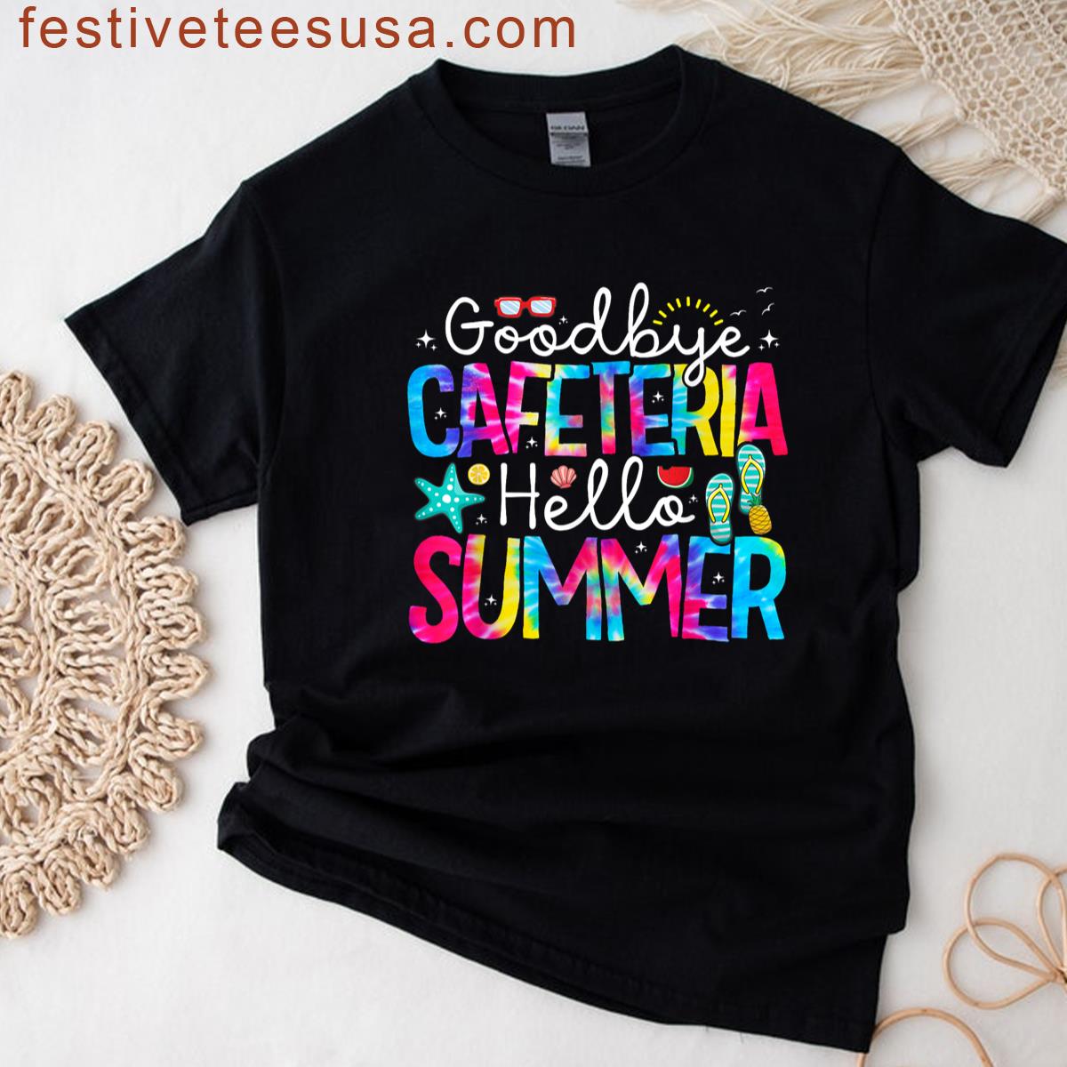 Goodbye Cafeteria Hello Summer Funny Last Day Of School T-shirt