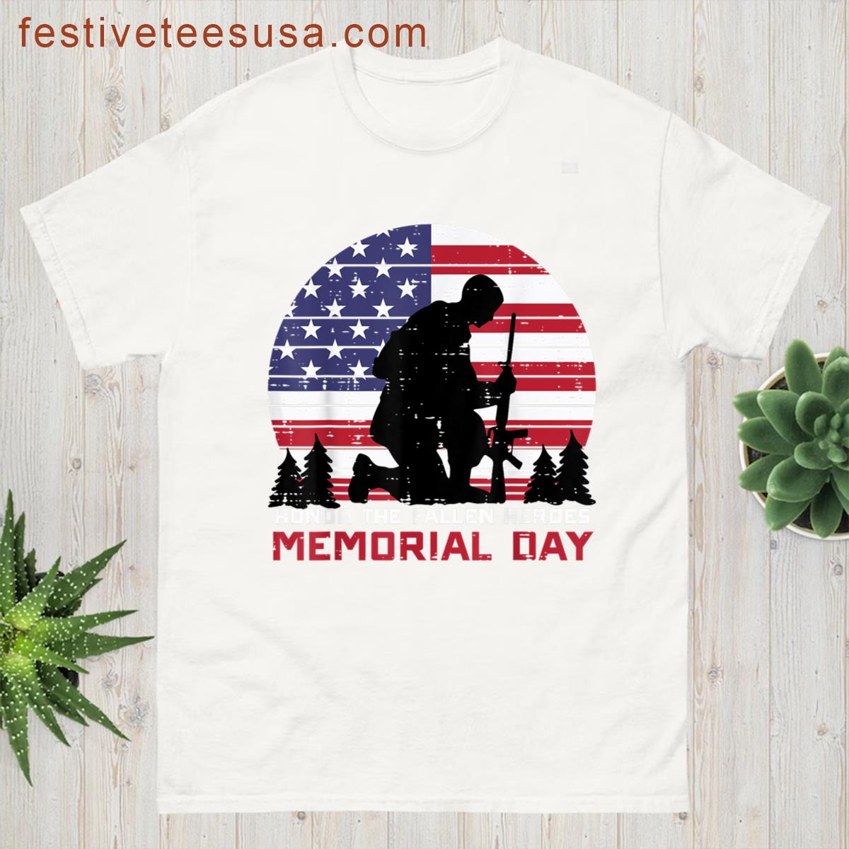 Honor The Fallen Heroes Memorial Day Us Flag Men Women Kids T-shirt