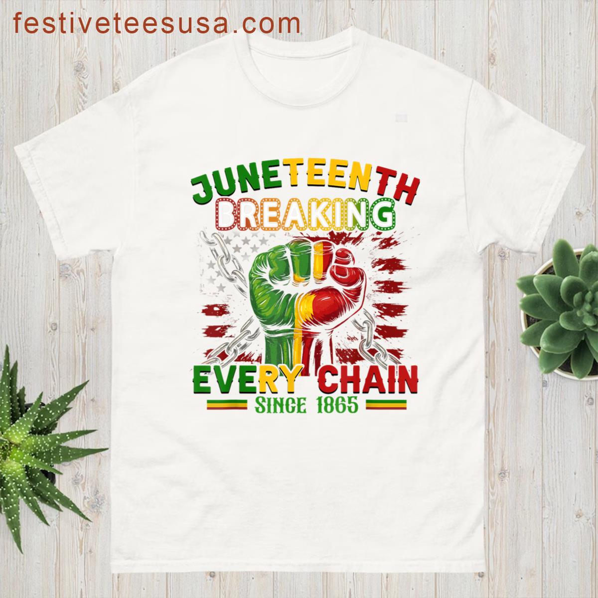 Juneteenth Breaking Every Chain Since 1865 Men Women Kids T-shirt