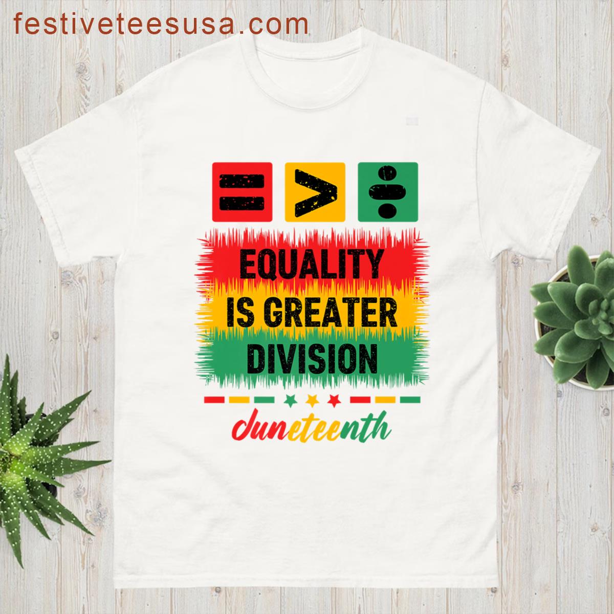 Juneteenth Women Equality Is Greater Than Division Math Premium T-shirt