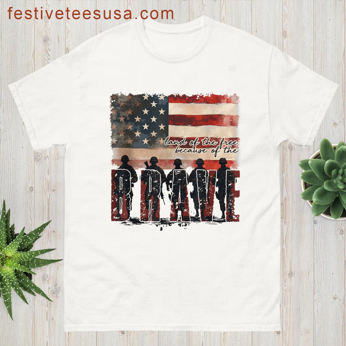 Land Of The Free Because Of The Brave Honor And Remember T-shirt