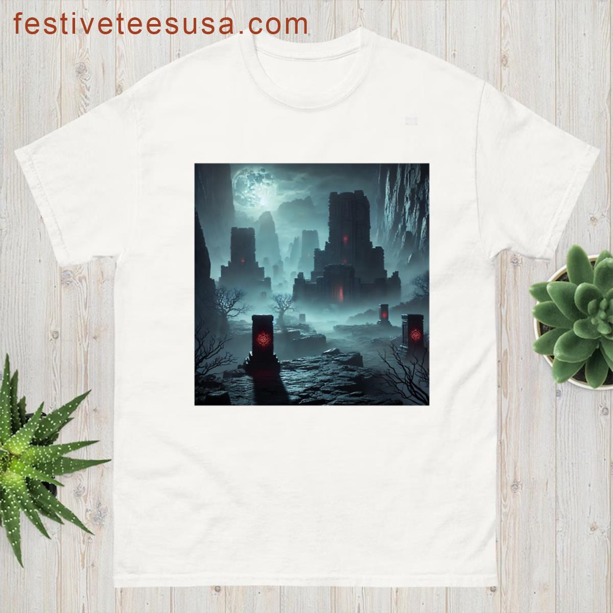Landscape Of A Dark World Of A Sorcerer T-shirt