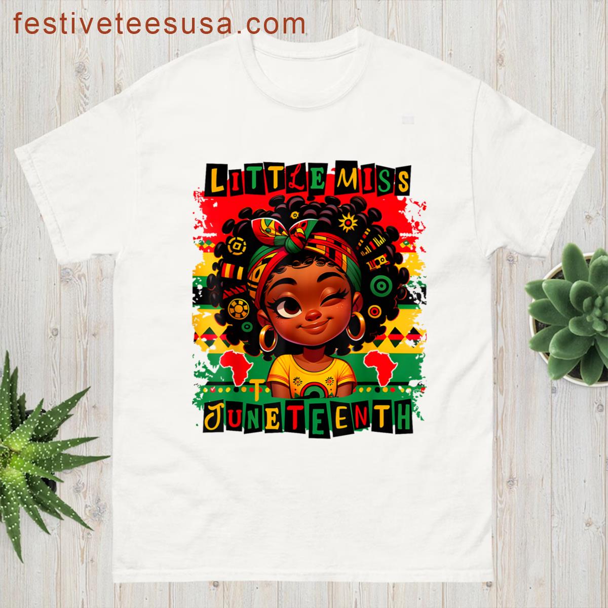 Little Miss Juneteenth Girl Toddle Black History Kids T-shirt