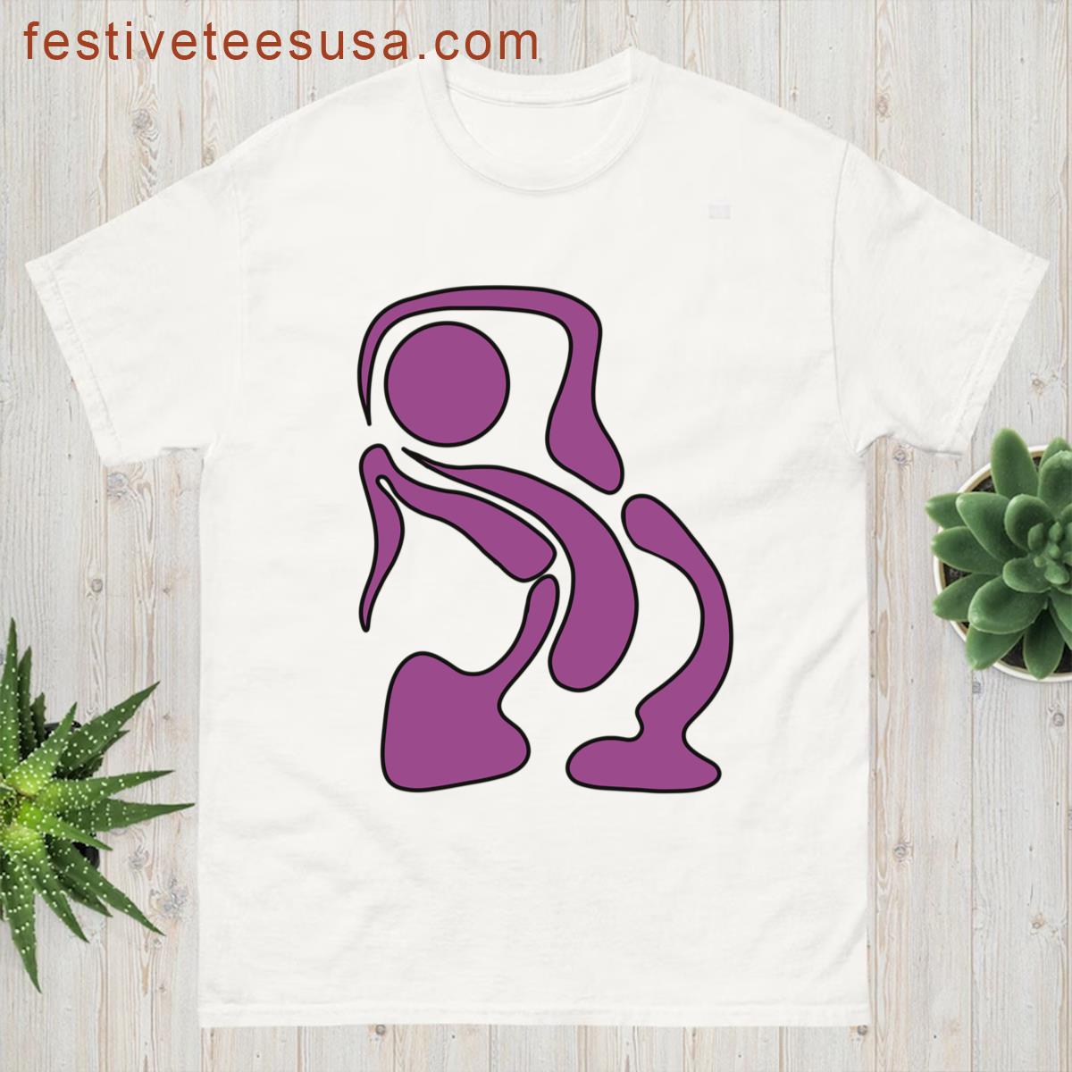 Purple Drippy Figure Oversized T-shirt