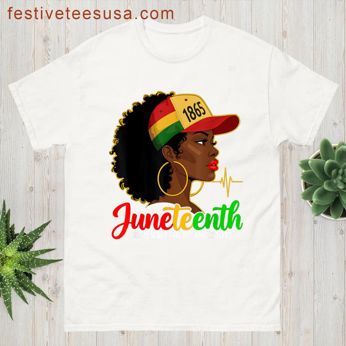 Remembering My Ancestors Juneteenth Natural Hair Black Women T-shirt