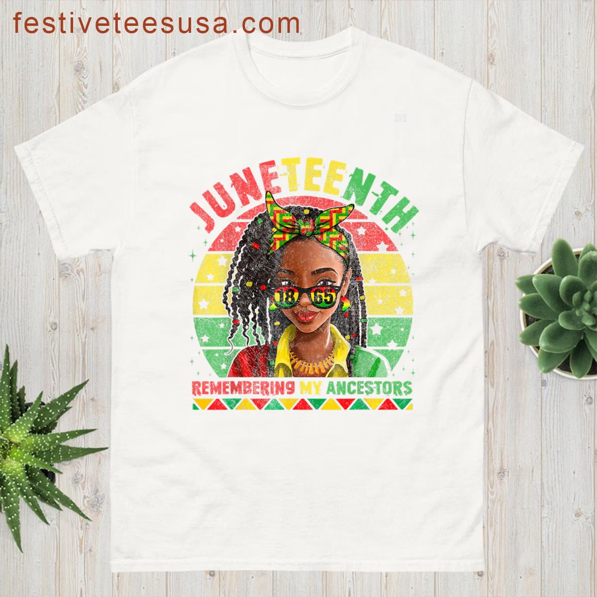 Retro Black Women Juneteenth 1865 Remembering My Ancestors T-shirt